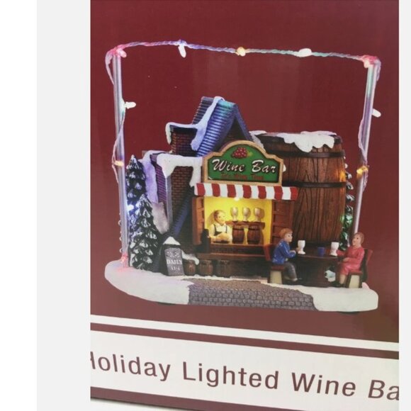 Enchanted Forest Holiday Lighted Wine Bar Decor New - Picture 1 of 5